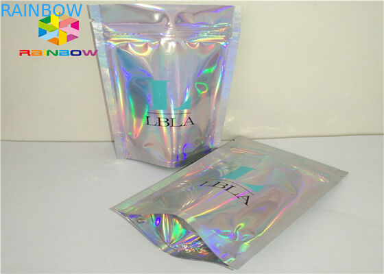 Bolsa de la lámina de mylar del laser con el lado claro para los bolsos de empaquetado de la hoja cosmética del holograma del embalaje del polvo del brillo del esmalte de uñas