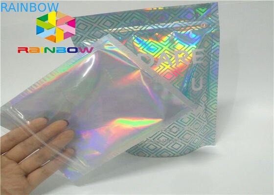 Bolsa de la lámina de mylar del laser con el lado claro para los bolsos de empaquetado de la hoja cosmética del holograma del embalaje del polvo del brillo del esmalte de uñas
