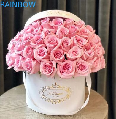 Cajas redondas de empaquetado reciclables impermeables de la flor de la cartulina de la caja de papel con el logotipo