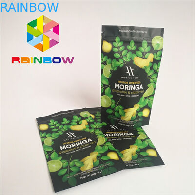 Las bolsas plásticas del final superficial mate que empaquetan la cremallera se levantan el bolso de polvo de la proteína