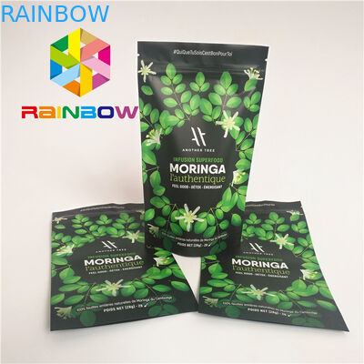 Las bolsas plásticas del final superficial mate que empaquetan la cremallera se levantan el bolso de polvo de la proteína