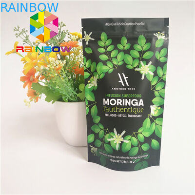 Levántese las bolsas plásticas Ziplock que empaquetan la bolsita de té alineada del verde del polvo de Matcha del papel de aluminio