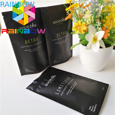 La categoría alimenticia material se levanta el bolso de polvo cónico de Moringa de la bolsa de la cremallera con el trazador de líneas de la hoja