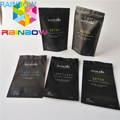 La categoría alimenticia material se levanta el bolso de polvo cónico de Moringa de la bolsa de la cremallera con el trazador de líneas de la hoja