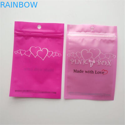 Bolsa rosada de empaquetado cosmética que se puede volver a sellar de la cremallera de la joyería del collar de los pendientes de la pestaña del bolso