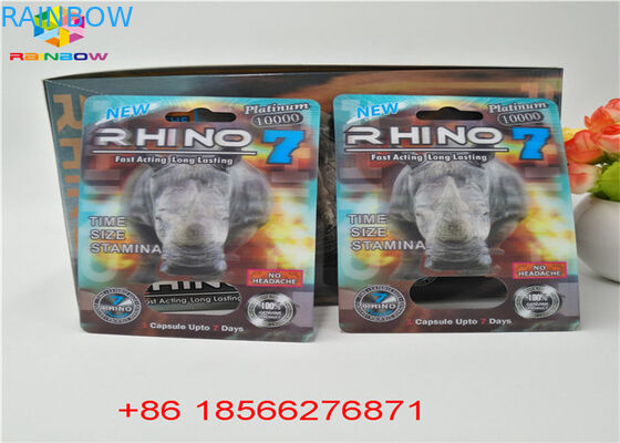 Impresión de la caja de presentación de Packa 3D de la tarjeta de la ampolla de la píldora del sexo CMYK reciclada con el agujero doble