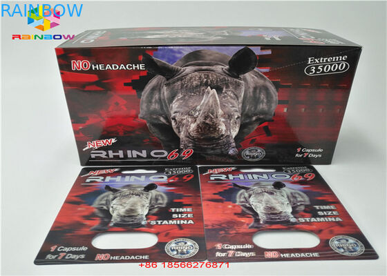 Impresión de la caja de presentación de Packa 3D de la tarjeta de la ampolla de la píldora del sexo CMYK reciclada con el agujero doble