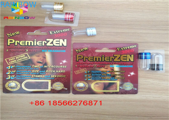 Impresión de la caja de presentación de Packa 3D de la tarjeta de la ampolla de la píldora del sexo CMYK reciclada con el agujero doble