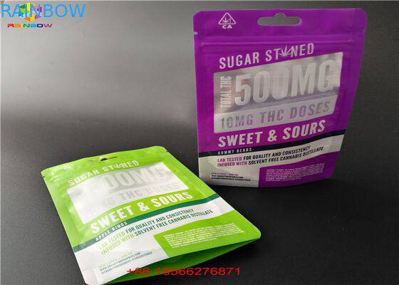 El papel de aluminio de la cremallera de la prueba del niño se levanta el polvo del azúcar de Packingfor del cartucho de la bolsa CBD/