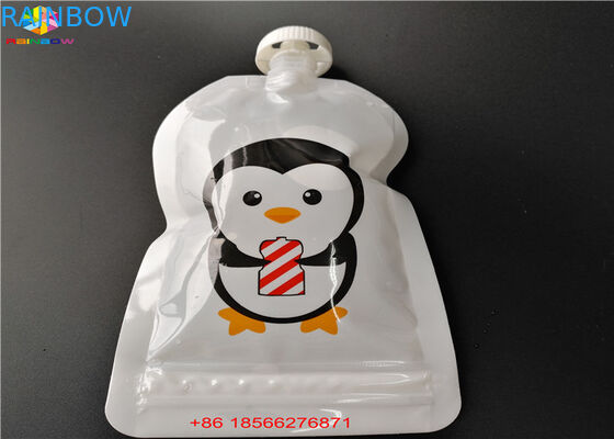 Los bolsos líquidos reutilizables del canalón, se levantan bolsas con el canalón del jugo de la hoja de Doypack del casquillo