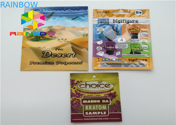 Bolsas plásticas del efecto brillante/mate que empaquetan el sello lateral tres para el incienso herbario