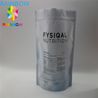 Bolsas plásticas reconectables de la cremallera que empaquetan bolsos planos echados a un lado dobles de la caja fuerte de la comida del oro mate