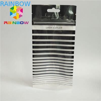 Las pestañas de empaquetado de los bolsos del sellado caliente del cierre superior de cremallera olográficas se levantan el frente claro de la bolsa