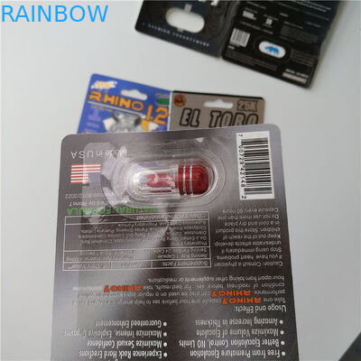 la aduana de empaquetado del paquete de ampolla de la tarjeta 3D imprimió el paquete de la píldora del sexo de Jaguar 30000 del rinoceronte 7 de la tarjeta de papel