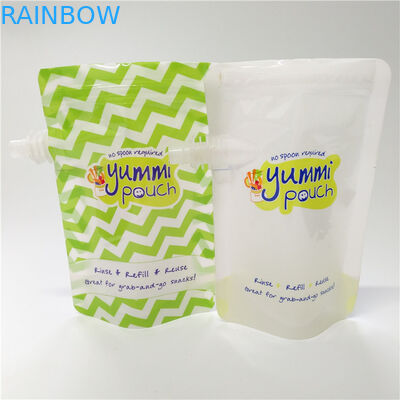 Modificado para requisitos particulares imprimiendo la bolsa reutilizable de empaquetado de los alimentos para niños de la tapa segura del niño de la bolsa del canalón