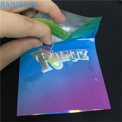 Bolsos olográficos de Runtz de la mala hierba de la cremallera de la cerradura de las bolsas de plástico de las galletas durables de Runtz Mylar
