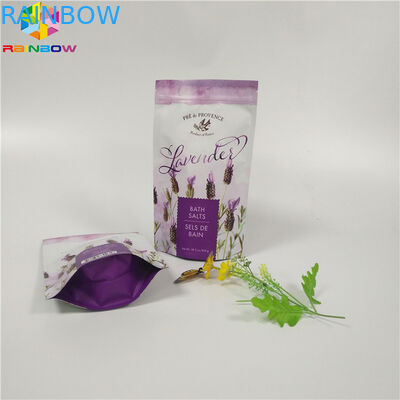 Bolsa mate de encargo de la hoja de la impresión que empaqueta el bolso del exfoliante corporal de la parte inferior plana con la cremallera