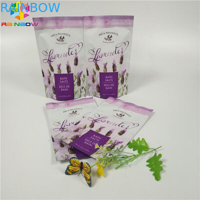 Bolsa mate de encargo de la hoja de la impresión que empaqueta el bolso del exfoliante corporal de la parte inferior plana con la cremallera