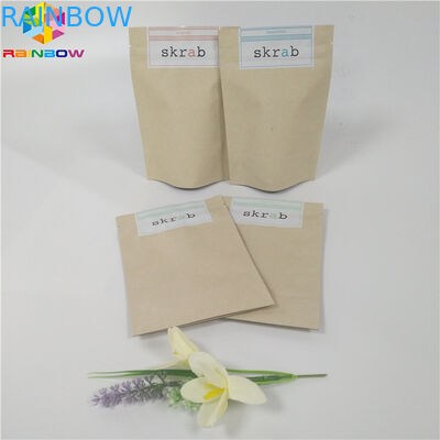 Bolsas de papel modificadas para requisitos particulares de la categoría alimenticia que se levantan el empaquetado reciclable del exfoliante corporal