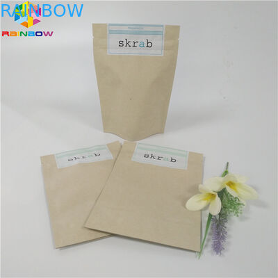 Bolsas de papel modificadas para requisitos particulares de la categoría alimenticia que se levantan el empaquetado reciclable del exfoliante corporal