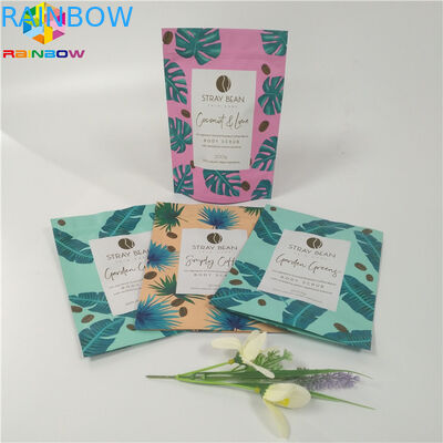 Bolsas de papel modificadas para requisitos particulares de la categoría alimenticia que se levantan el empaquetado reciclable del exfoliante corporal