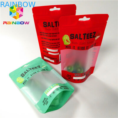 Bolsos de empaquetado impresos aduana de la categoría alimenticia de las bolsas de plástico con la ventana y la cremallera rectangulares claras para el almacenamiento reutilizable