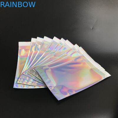 El papel de aluminio metálico del arco iris brillante impermeable empaqueta la joyería olográfica Pac del anuncio publicitario