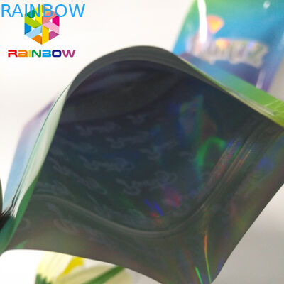 A prueba de humedad levántese la cerradura colorida de la cremallera del holograma del laser de los bolsos RUNTZ Mylar de la bolsa de la cremallera