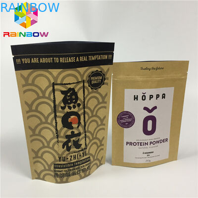 El papel de Kraft Ziplock se levanta el soporte del uno mismo del papel de aluminio de las bolsas a prueba de humedad para el bocado de la nuez