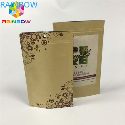 El papel de Kraft Ziplock se levanta el soporte del uno mismo del papel de aluminio de las bolsas a prueba de humedad para el bocado de la nuez