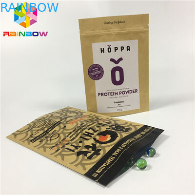 El papel de Kraft Ziplock se levanta el soporte del uno mismo del papel de aluminio de las bolsas a prueba de humedad para el bocado de la nuez