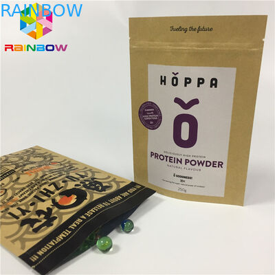 El uno mismo modificado para requisitos particulares que se puede volver a sellar de las bolsas de papel se levanta la bolsa natural del papel de Kraft del bocado