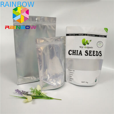El papel de aluminio al por mayor de la categoría alimenticia se levanta el bolso Ziplock con la ventana delantera clara para las semillas/el empaquetado de los frutos secos