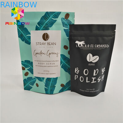 Las bolsas de plástico se levantan el runtz impreso aduana de la comida del café del bolso de la bolsa de la cremallera que empaqueta la humedad brillante mate