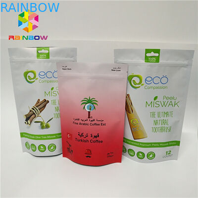 El bolso laminado de la cremallera de los bas de la hoja se levanta venta caliente plástica impresa aduana de empaquetado de las bolsas del café de las bolsas de plástico de la bolsa