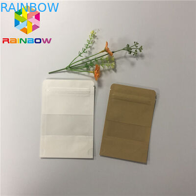 Bolsas de papel modificadas para requisitos particulares ventana redonda del rectángulo 50-200 micrones de grueso para empaquetar