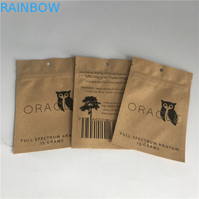 El papel de Kraft de empaquetado cosmético que se puede volver a sellar del papel de aluminio del bolso se levanta bolsas