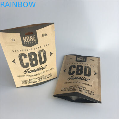 Brown Kraft Paperstand encima del grueso del micrón de las bolsas 120-140 para las especias del polvo