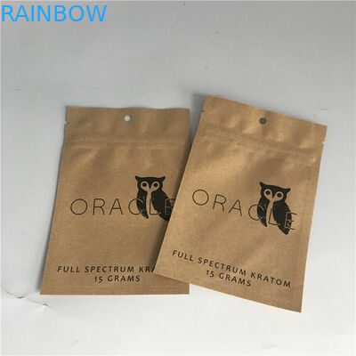 Brown Kraft Paperstand encima del grueso del micrón de las bolsas 120-140 para las especias del polvo