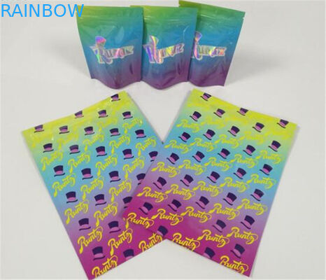 Bolsas plásticas de 3,5 gramos que empaquetan el Ziplock que se puede volver a sellar impreso etiqueta de encargo de las galletas de CBD