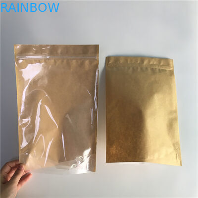 Kraft se levanta la cerradura modificada para requisitos particulares bolsa de la cremallera del papel de aluminio de las bolsas de papel de la cerradura de la cremallera