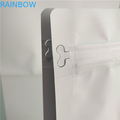 Relleno superior de la impresión blanca llana de la película del acondicionamiento de los alimentos del bolso de la parte inferior plana con la válvula de aire