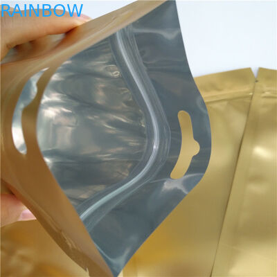 La cremallera superior se levanta el material laminado los bolsos de la bolsa con el agujero euro/redondo de la ejecución