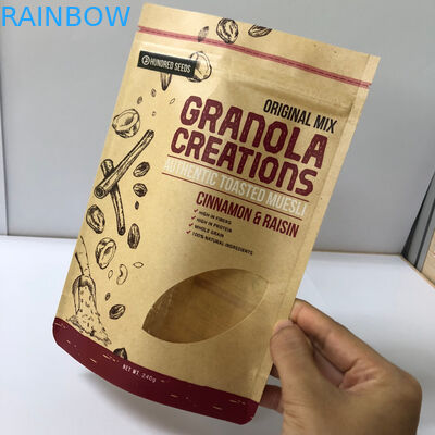 Granos de café que empaquetan grueso modificado para requisitos particulares de las bolsas de papel 120-180 Mic con la impresión del logotipo