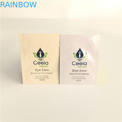 El papel de aluminio del sellado caliente empaqueta la bolsita plástica para la crema del Facial de la muestra del cuidado de piel