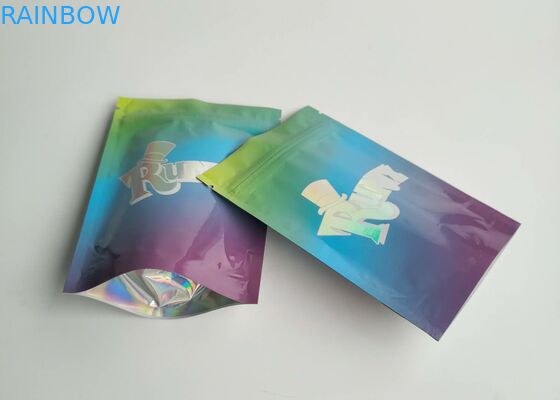 Bolsas plásticas a prueba de humedad que empaquetan claramente las galletas olográficas de la ventana con la cremallera
