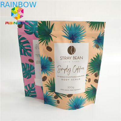 La aduana impresa se levanta el bolso de empaquetado de la cremallera de la bolsa que se puede volver a sellar para los granos de café