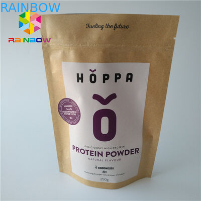 Papel impreso logotipo Ziplock de empaquetado del arte de Kraft de la categoría alimenticia de la bolsa amistosa de la hoja de Eco