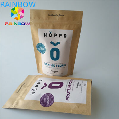 Papel impreso logotipo Ziplock de empaquetado del arte de Kraft de la categoría alimenticia de la bolsa amistosa de la hoja de Eco