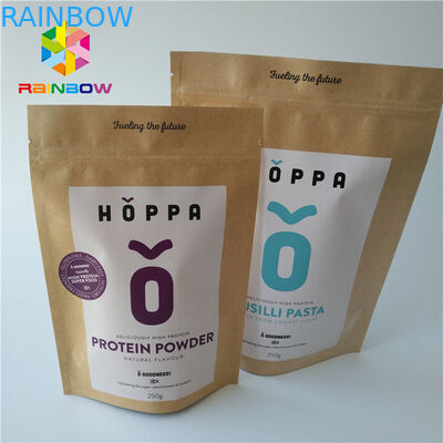 Papel impreso logotipo Ziplock de empaquetado del arte de Kraft de la categoría alimenticia de la bolsa amistosa de la hoja de Eco